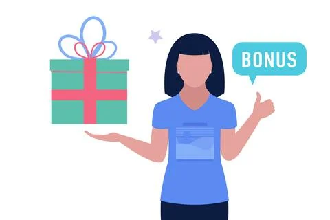 Character is holding a present Stock-Illustration