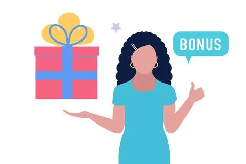 Character is holding a present Stock Illustration