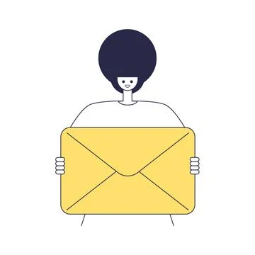 Character holds mail Stock Illustration