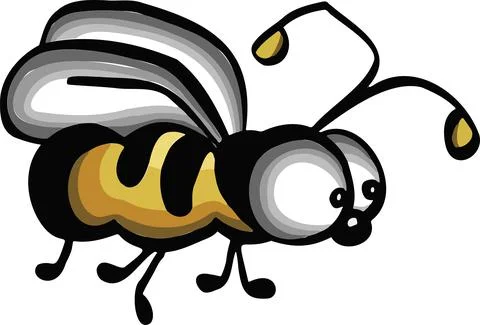 Character hook bee wasp vector cartoon Stock Illustration