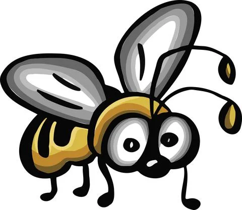 Character hook bee wasp vector cartoon Stock Illustration