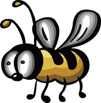 Character hook bee wasp vector cartoon Stock Illustration