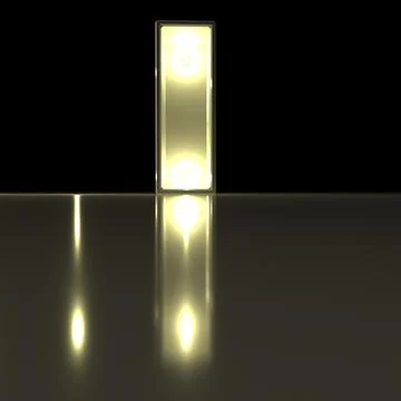 Character I font with reflection. Light bulb glowing letter alphabet. Capit.. Foto stock