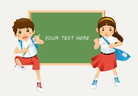 Character illustration of Indonesian Primary School Kids, boy and girl with G Stock Illustration