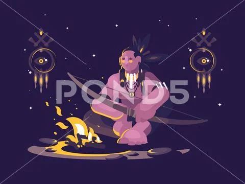 Character indian american Stock Illustration