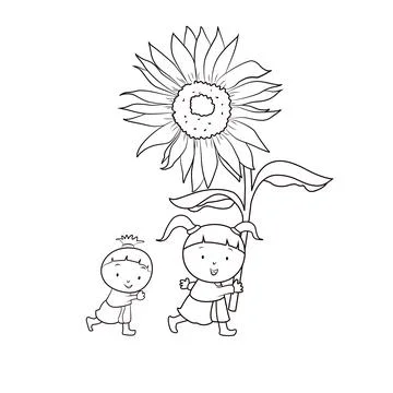 Character line drawings for cute vector illustrations Stock Illustration
