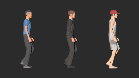 Character Man walking looping animation with Alpha Channel 動画素材 132658962