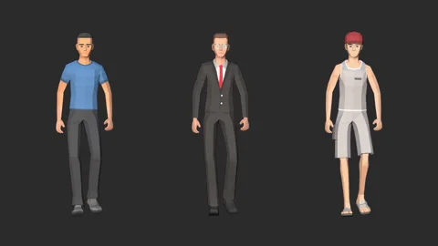 Character Man walking looping animation with Alpha Channel Stock Footage 132659125