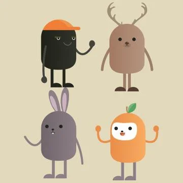 Character monster gang Stock Illustration