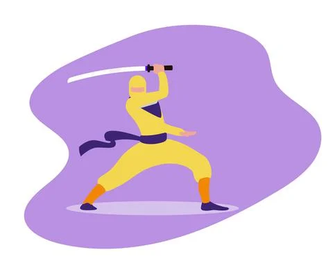 Character of ninja in flat design Stock Illustration