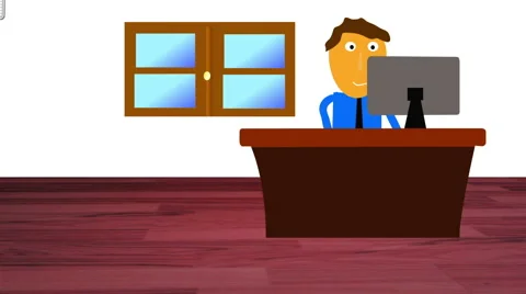 Character at office Stock Footage 41543825