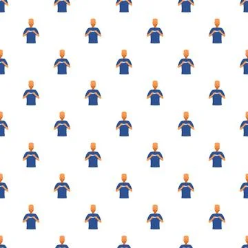 Character pattern holding object seamless repeating background イラスト素材