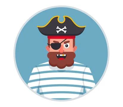 Character pirate in a vest. Stock Illustration