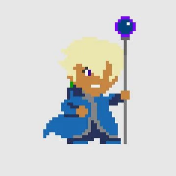 Character in pixel art style Stock Illustration