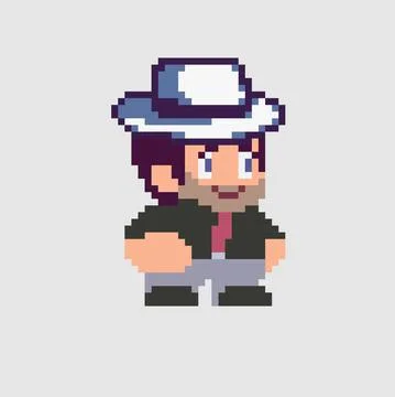 Character in pixel art style Stock Illustration