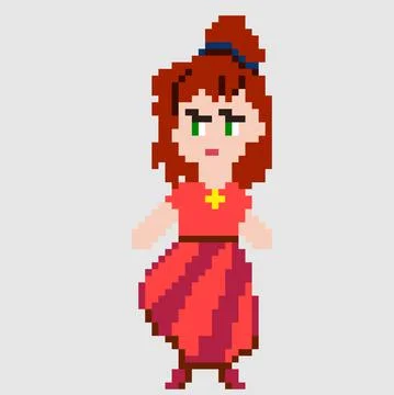Character in pixel art style Stock Illustration