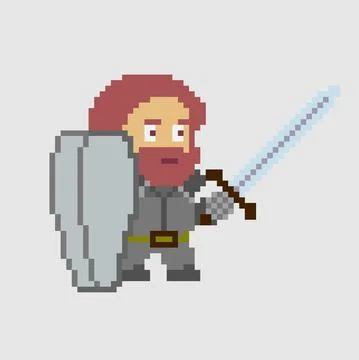 Character in pixel art style Stock Illustration