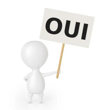 Character With Placard (OUI) Stock Illustration