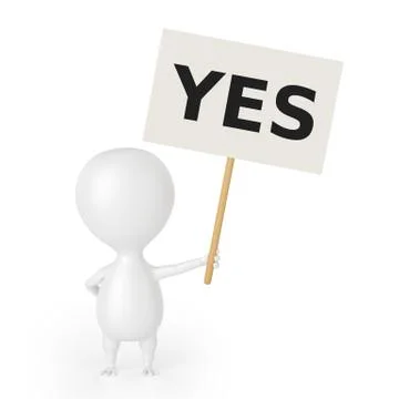 Character With Placard (YES) Stock Illustration