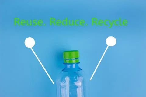 Character plastic bottle with poster Stock Photos