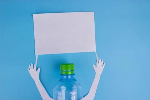 Character plastic bottle with poster Stock Photos
