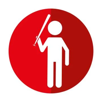 Character player baseball with ball shadow Stock Illustration