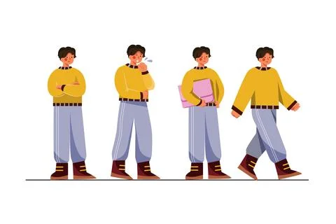 Character Poses Illustration concept. Flat illustration isolated on white bac Stock Illustration