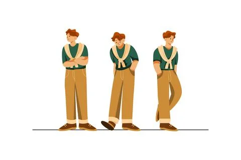 Character Poses Illustration concept. Flat illustration isolated on white bac Stock Illustration