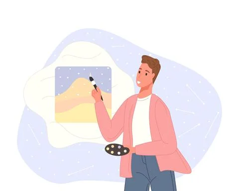 Character in process with mental mindset types or creative models to solve the Stock Illustration