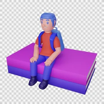 A character riding a rocket Stock Illustration