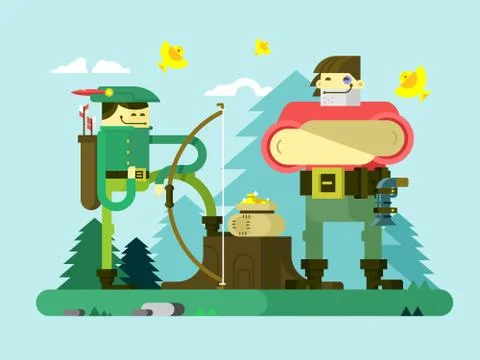 Character of Robin Hood 스톡 일러스트