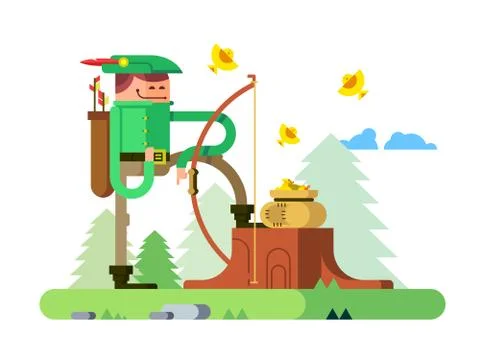 Character of Robin Hood 스톡 일러스트
