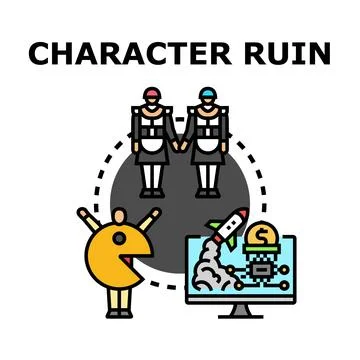 Character ruin abstract concept vector illustration Stock Illustration