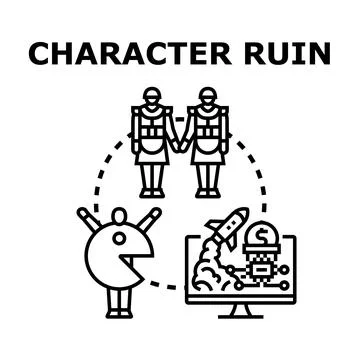 Character ruin abstract concept vector illustration Stock Illustration
