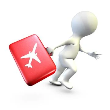 A character running to catch his flight Stock Illustration