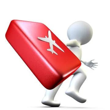 A character running to catch his flight Illustrazione stock