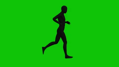 Character Running in Different speed on a Green Screen Background Stock Footage 247453581