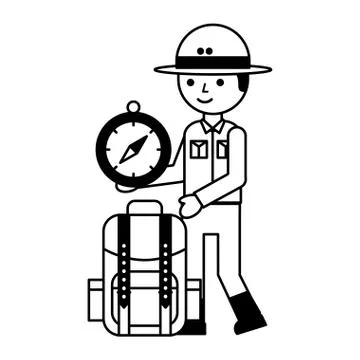 Character safari concept Stock Illustration