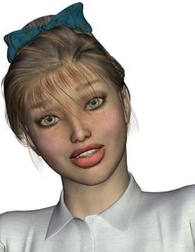 Character sally: expression benevolent Stock Illustration