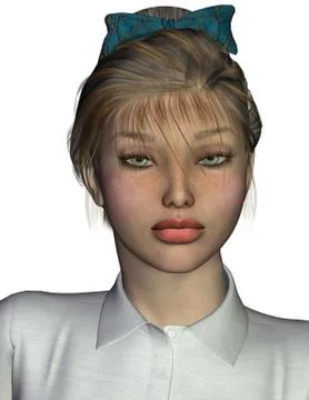 Character sally: expression calm Stock Illustration