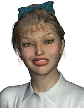 Character sally: expression chuckle Stock Illustration