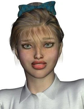 Character sally: expression concerned Stock Illustration