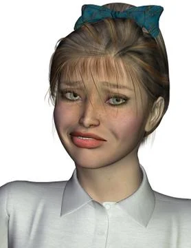 Character sally: expression confused Stock Illustration