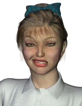 Character sally: expression deranged Stock Illustration