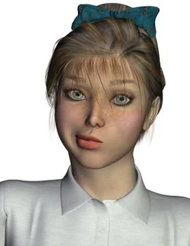 Character sally: expression dunno Stock Illustration