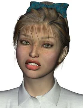 Character sally: expression fierce Stock Illustration