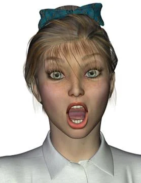 Character sally: expression horror Stock Illustration