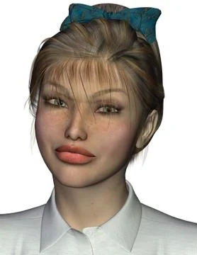 Character sally: expression indignation Stock Illustration