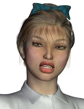 Character sally: expression irate Stock Illustration