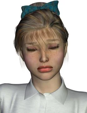 Character sally: expression loss Stock Illustration